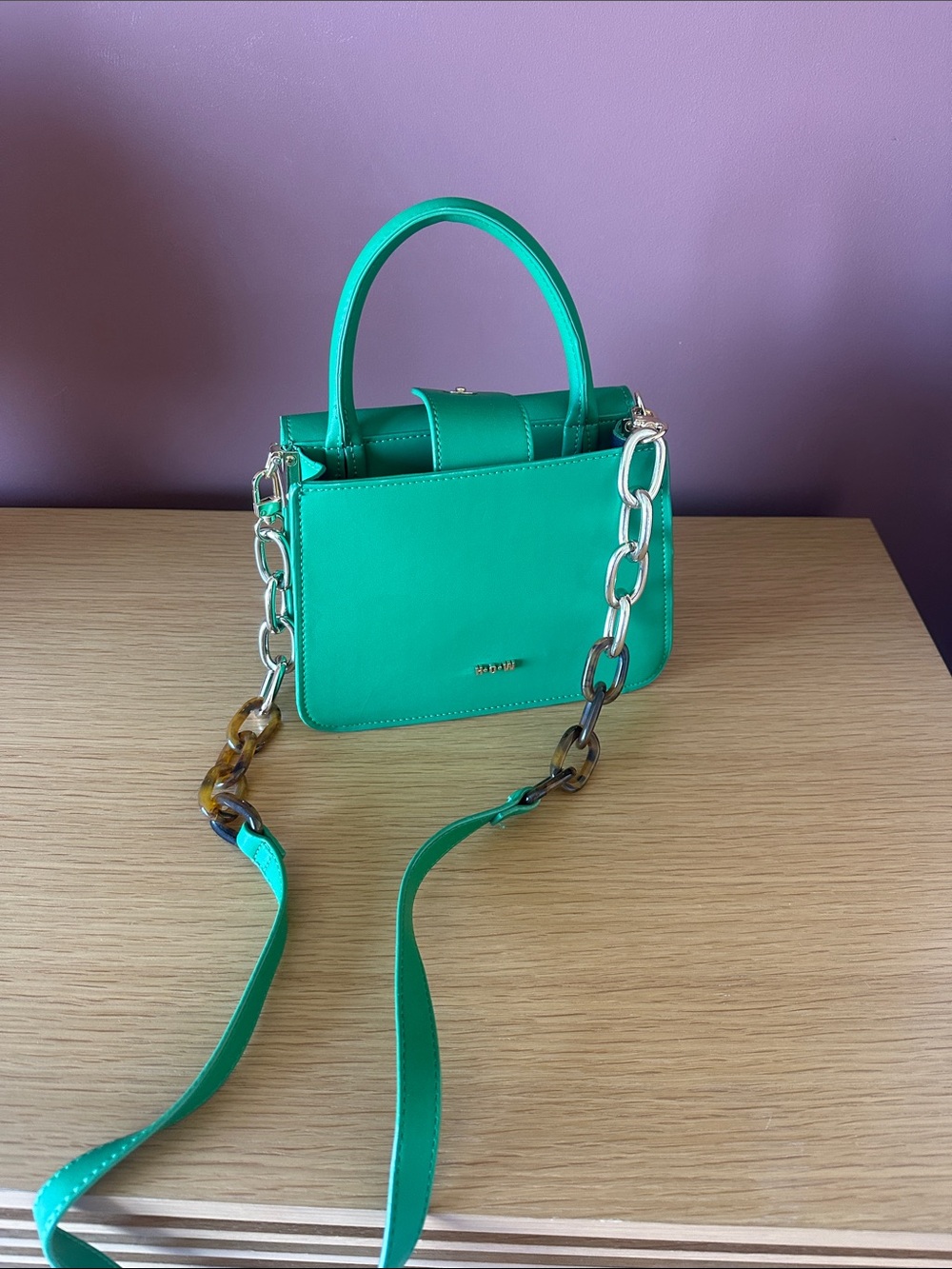 Turquoise Structured Top-Handle Mini Bag - Picture 2 of 5
